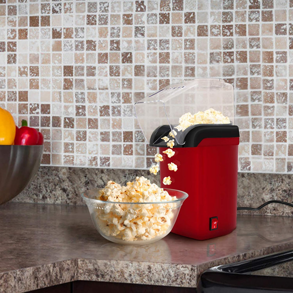 Electric Popcorn Maker Machine - Hot Air Popper with 1200W, No Oil Needed, Healthy and Delicious Snack for Kids, Adults. Great for Holding Parties in Home and Watching Movies with Family