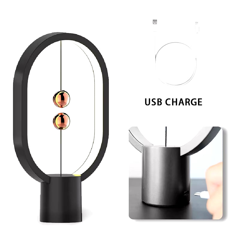 LED Mini Balance Light Creative Desktop Bedroom Lamp USB Oval Magnetic Air Switch Eye Protection Night Light Touch Control Night