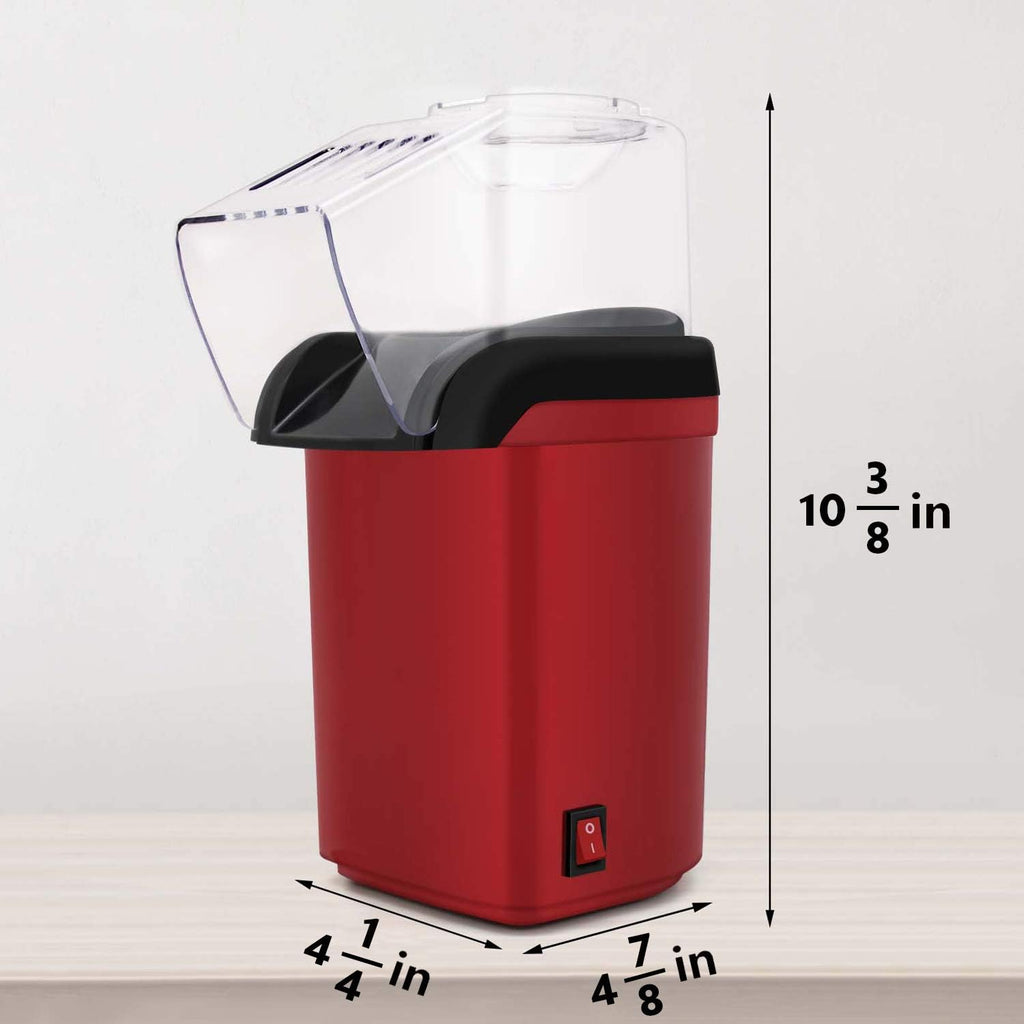 Electric Popcorn Maker Machine - Hot Air Popper with 1200W, No Oil Needed, Healthy and Delicious Snack for Kids, Adults. Great for Holding Parties in Home and Watching Movies with Family